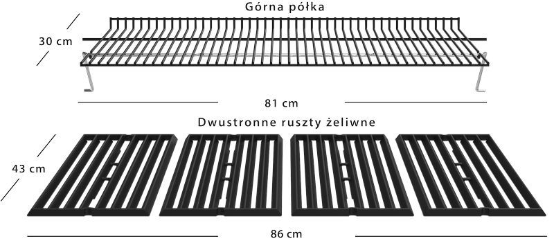 wymiary-polki-gornej-oraz-rusztow-Sovereign-XL-420-polgrill